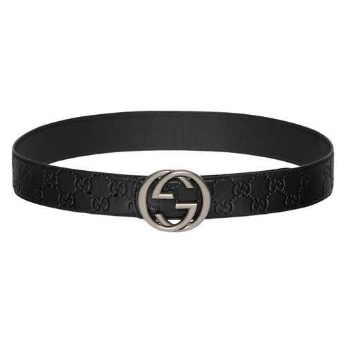 GUCCI $670 Black GG Leather Reversible Belt New & Authentic