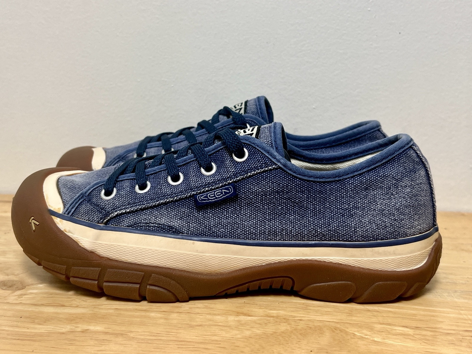 Scarpe Keen donna taglia 6 grigio denim tela 100% lavabili IR 0907 usate