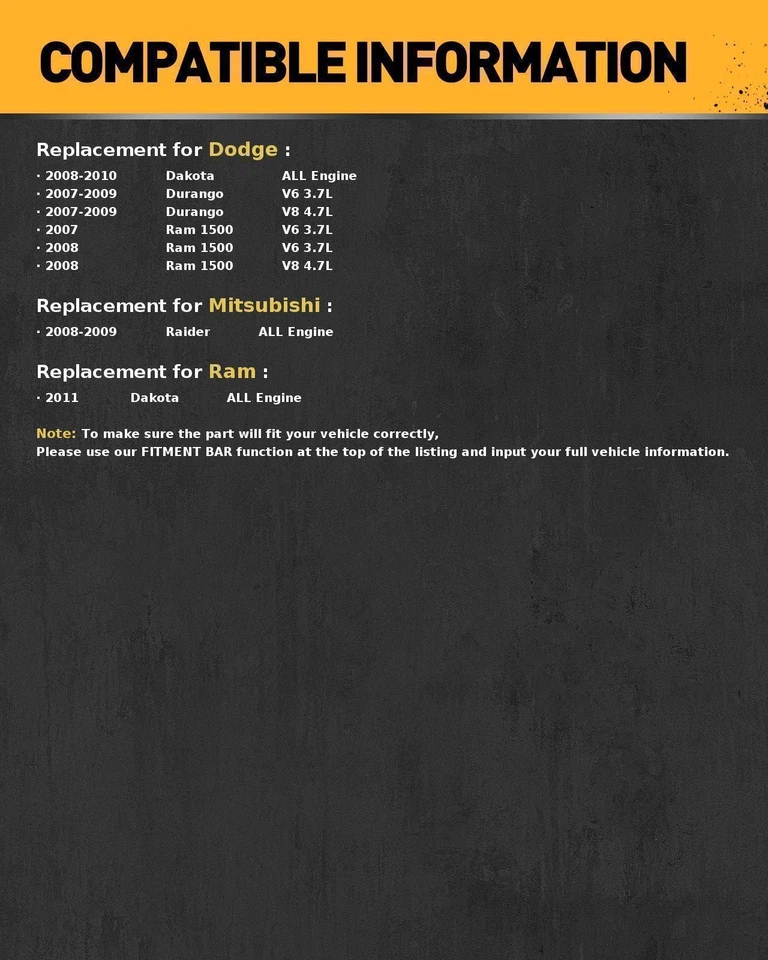 Alternator For 2008 Dodge Ram 1500 4.7L 2008-2010 Dodge Dakota 11276 11276N - Image 2 of 4