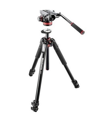 Manfrotto MT055XPRO3 3-Section Aluminum Tripod with MVH502AH Fluid Video Head