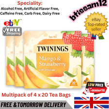 Mango, Strawberry & Lime Fruit Tea, 80 Tea Bags ,Multipack of 4 x 20