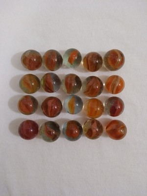 VINTAGE ORANGE CAT EYES MARBLES - 20 CT.