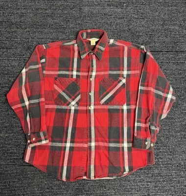 Vintage St Johns Bay Shirt Men XL Flannel Plaid Button Up 80s 90s 