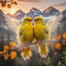 Lindo Papel Pintado 4K Bebé Pájaros Arte Digital HD Animal Imprimible Niños Habitación Arte 1033