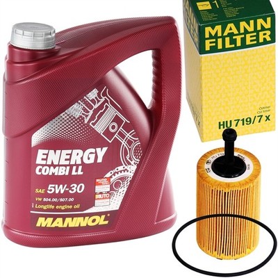 MANN-FILTER ÖLFILTER + 4 LITER MANNOL ENERGY COMBI LL 5W-30 504.00 507.00 5W30