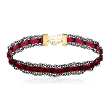 Lace Velvet Choker Black Red Stretch Ultra Comfortable Charm 90s Goth Women Gift