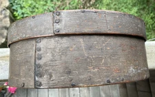 Antique Oval Primitive Pantry Box-10" Wide-Original Blue Green Paint-Choice!!