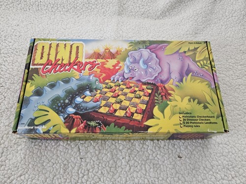 Vintage Dino Checkers Board Game by Educational Insights Complete 1992 Version - Picture 1 of 13