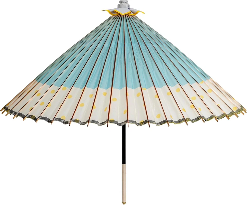 YAMAMOTO Traditional Japanese Janome Umbrella Turquoise Paper Bamboo Rain Japan - Изображение 2 из 4