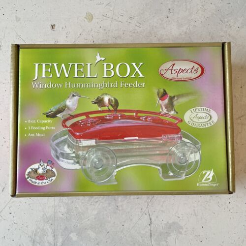 NEW UNUSED Aspects #407 Jewel Box HUMMINGBIRD Window Feeder High Perch USA