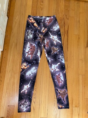 Space Kittens Cat Lady Yoga Leggings Athletic Stretch Pants Cat