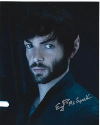 Ethan Peck persönlich signiertes 10'' x 8'' Foto - Spock - Star Trek: Discovery