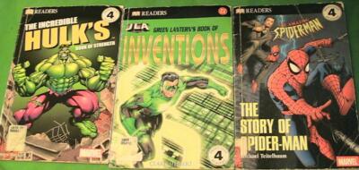 3 Super DC Readers Green Lantern, Spiderman, and The Incredible Hulk