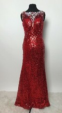 PRECIOUS FORMALS RED SEQUINS BLING GEMS SLIM PROM FORMAL GOWN DRESS 12