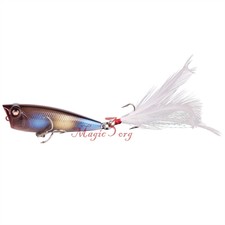 Lot 5 Floating Popper 1/4oz Fishing Hardbaits Walk the Dog Topwater Feather Hook