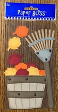 Paper Bliss Autumn Bucket Bushel Of Leaves Rake Season Change Scrapbook stickers