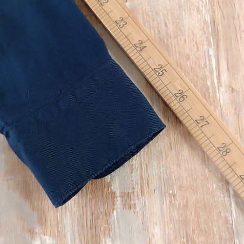 Buck Mason Mens Button-Up Shirt Size L One Pocket Deep Sea Draped Twill New Navy - Picture 12 of 14