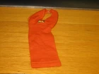 VINTAGE DOLL ORANGE CLOTH DRESS WITH GOLD BOW--BARBIE?