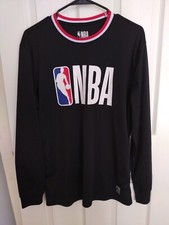 NBA Men's "Big Logo" Black Polyester Contrast Neckline L/S T-Shirt Size MEDIUM