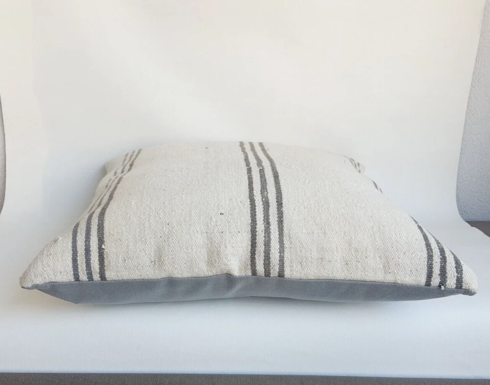 Funda de almohada Kilim 24x24 grande vintage Oushak rayas Kilim sofá étnico cojín Foto 4 de 4