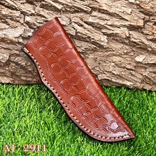 CUSTOM HANDMADE COW LEATHER SHEATH COVER FOR FIXED BLADE KNIFE 2911