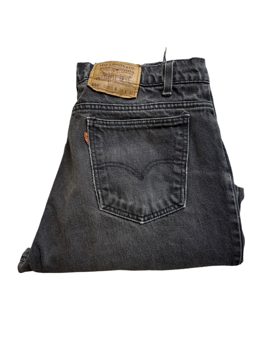 Vintage Levis Orange Tab 550 Black Jeans Made In USA Tag Size 90s