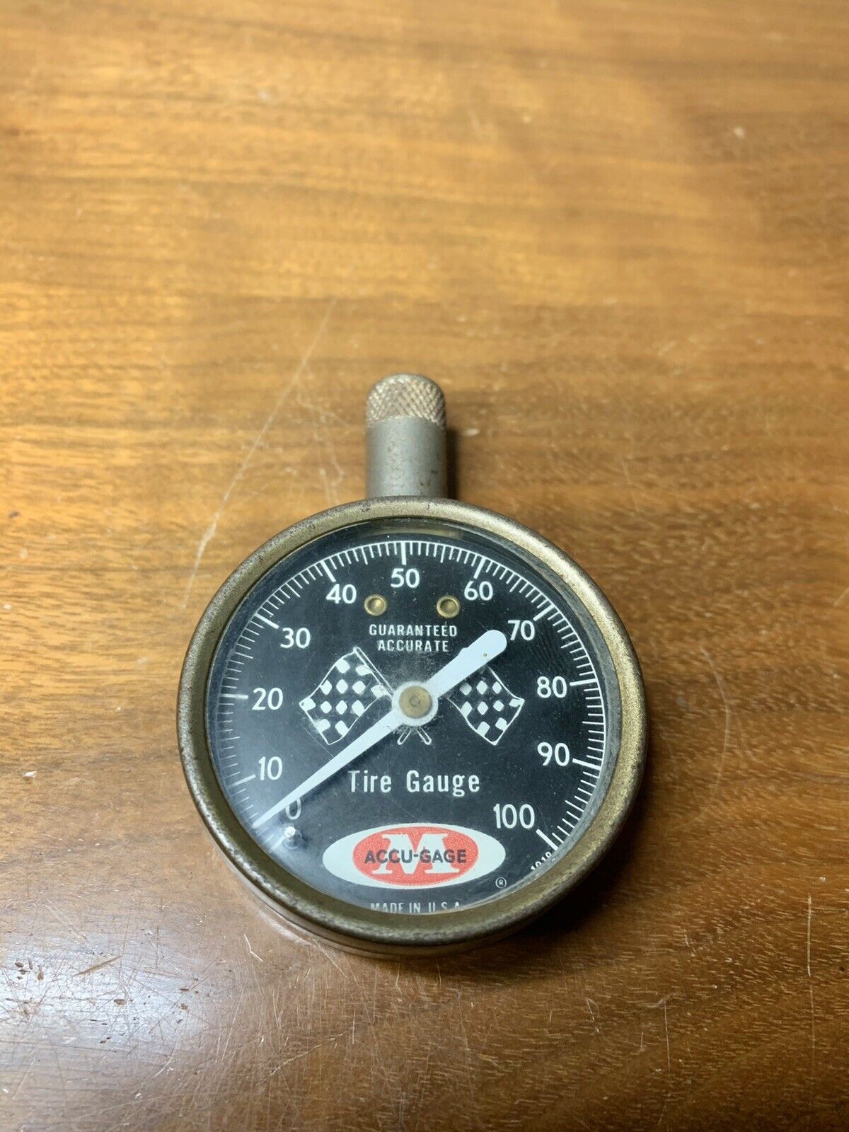 Vintage Meiser Accu-Gage Tire Gauge 0 - 100 psi No. 1018