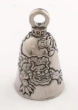 Foo Dog Guardian® Bell Motorcycle Harley Good Luck Charm white elephant gift