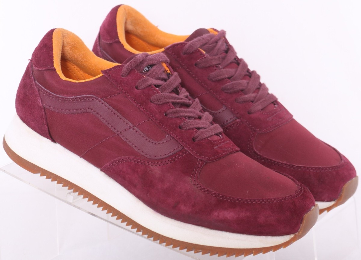 Vans 500383 Ultra Cush Burgundy Suede Lace-Up Running Shoes 