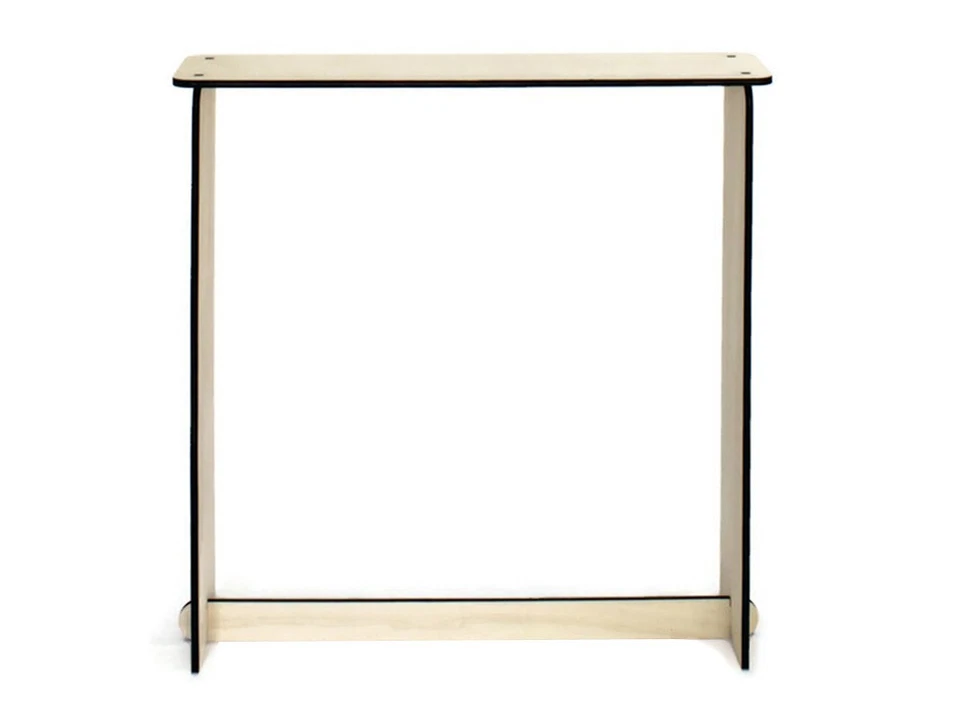 Minimalist Laser Cut Wood Console Table Slim Design No Lower Shelf for Bedroom - Image 2 of 4