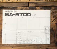 Pioneer SA-6700 Amplifier Fold Out Schematic Original 