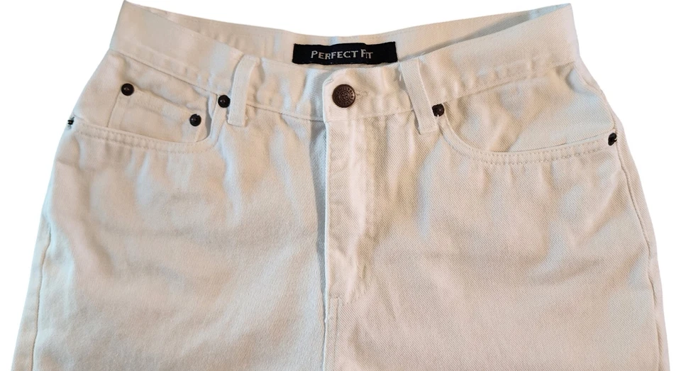 Женские джинсы Bill Blass Perfect Fit из искусственного меха белая джинсовая ткань 4 - Изображение 3 из 4