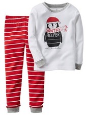 Carters Infant Boys 2-Piece Santa's Helper Christmas Pajama Set 12m