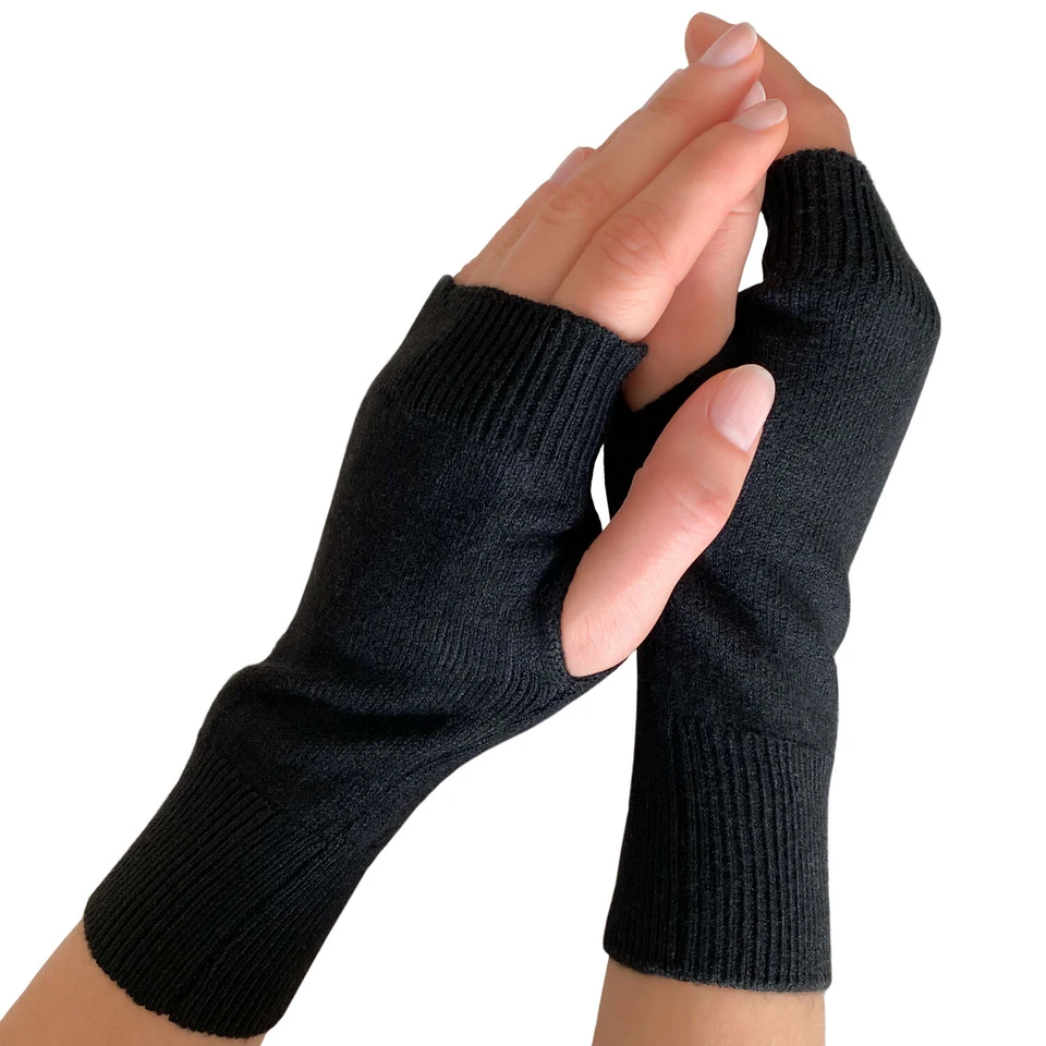 Pulswärmer Hand-Stulpen mit Woll-Anteil Warme Fingerlose Handschuhe Handwärmer - Bild 3 von 3