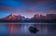 Landscape photography nature mountains lake Custom Gaming Mat Desk