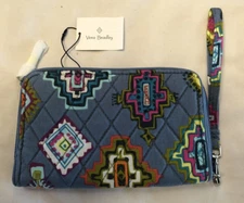 NWT Vera Bradley Wristlet Front Zip RFID Wallet Clutch Removable Strap Purse NEW