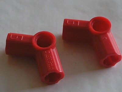 2 x LEGO TECHNIC Red Angle Connector 5 ref 32015 /set 42029 42107 8653 8145 8674