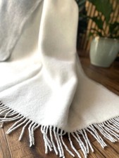 SALE Merino Wool Blanket / Bed Throw 100 wool Size travel thrw 160 x 200cm Beig