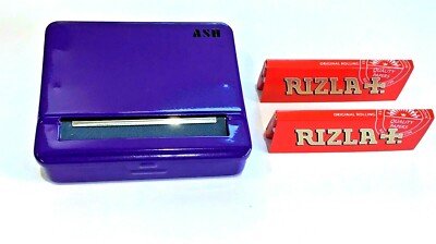 Puple Rizzla Automatic Rolling Machine Tobacco Case Tin Roller PURPLE 2 RIZLA RED ...