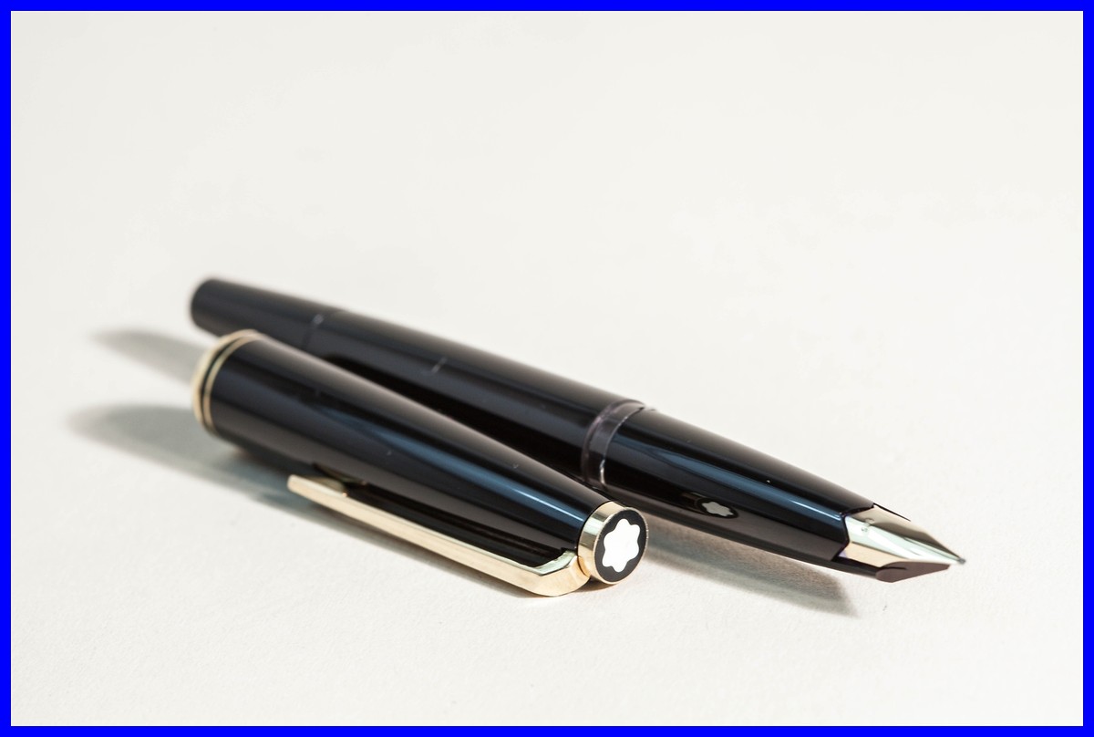 MONTBLANC 万年筆 No.221 F 1972 MONTBLANC 221 Brilliant Black Piston Filler / OM 585