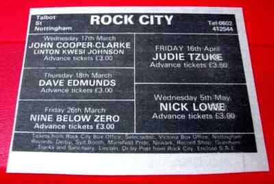 Dave Edmunds/Nick Lowe/Nine Below Zero Vintage ORIG 1982 Press/Mag ADVERT 3.5''x3