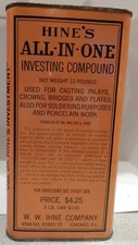 Hines ALL - IN -ONE Compound  Dental Product Tin Can Chicago, ILL IL - ERROR CAN