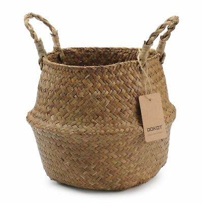 Cesto In Vimini Naturale 50 Cm Con Manici - Cesto Multiuso Per Frutta, Verdura, Legna, Giardino - Fatto A Mano