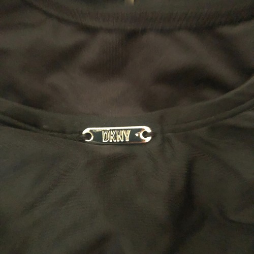 DKNY One Piece Swimsuit Black Size 16 Peekaboo Twist Detail Low-Back Logo NWT - Picture 5 of 9