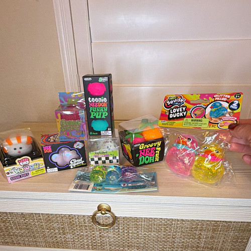 Schylling NeeDoh Squishy Lot of 8 Groovy Fruit, Funky Pup, Cloud ...