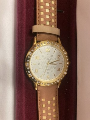 Camrose & Kross Women JBK Collection Pave Bezel Brown Leather Quartz Watch 8''