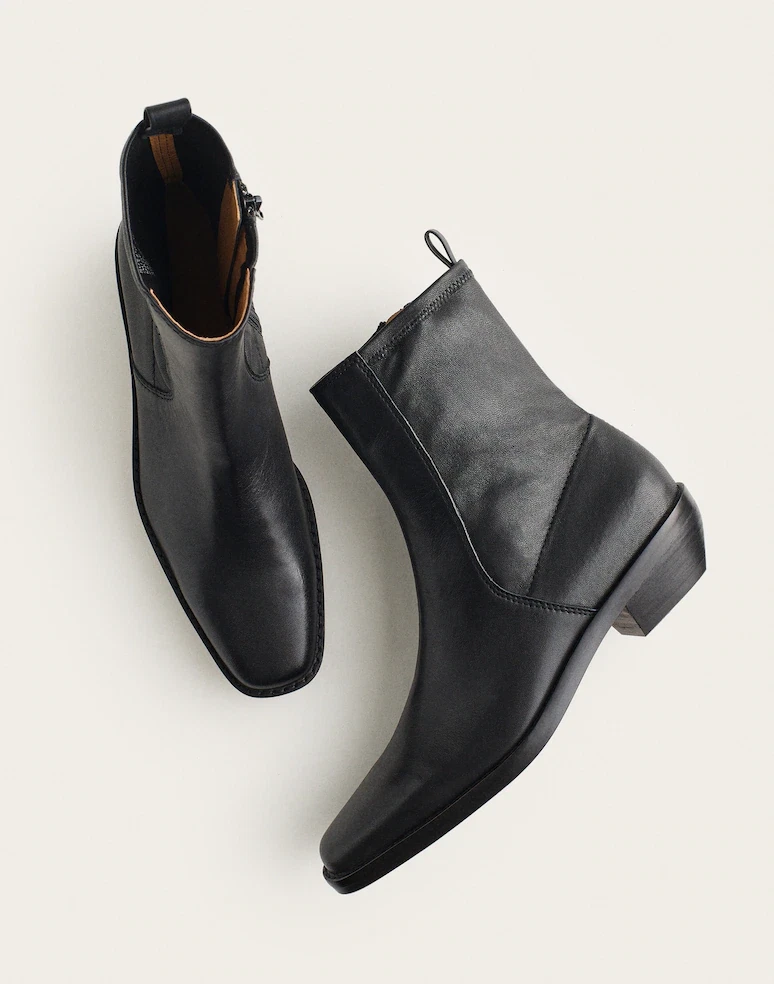Madewell Women's Idris Ankle Boot Black Leather style NX431 $198