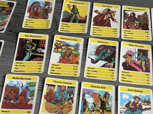 VINTAGE WESTERN GUNFIGHTERS TOP TRUMPS SET - COMPLETE 32 CARD SET - RARE - - Picture 3 of 10