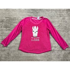 Secret Treasures Pajama Top Women S Pink No Drama Llama Plush Fleece Pom Pom