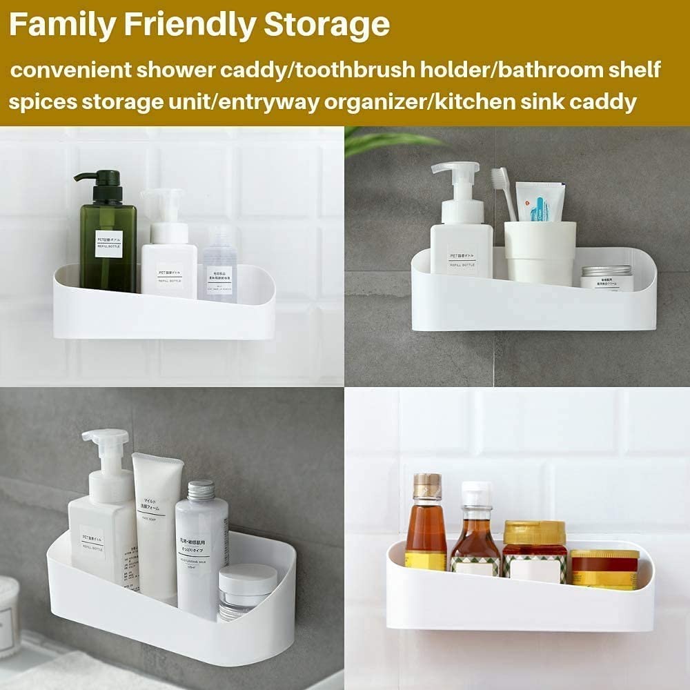 2 Pack Adhesive Bathroom Shelf Organizer Shower Caddy No Drilling Shower Shel...
